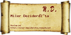 Miler Dezideráta névjegykártya